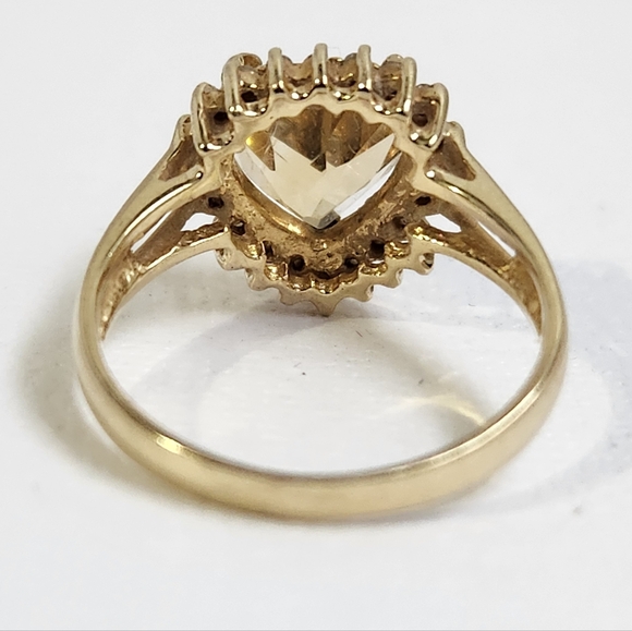 One Estate Owned 80's 14K Solid Gold Citrine & Diamonds 2.80cts 3.28g Ring Sz 7 - Picture 12 of 15